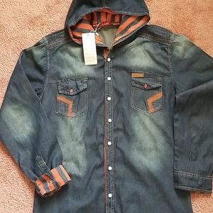 Women/Juniors Denim button down shirt